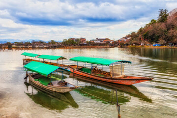 JP Arashyiama River boats green