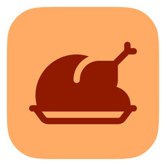 Editable roasted chicken or turkey vector icon. Food, restaurant. Part of a big icon set family. Perfect for web and app interfaces, presentations, infographics, etc