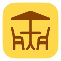 Editable outdoor seat vector icon. Cafe, coffee shop, restaurant, drink, beverages. Part of a big icon set family. Perfect for web and app interfaces, presentations, infographics, etc