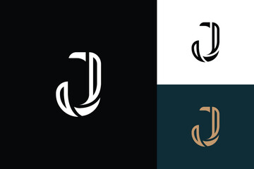letter j monogram vector logo design - obrazy, fototapety, plakaty