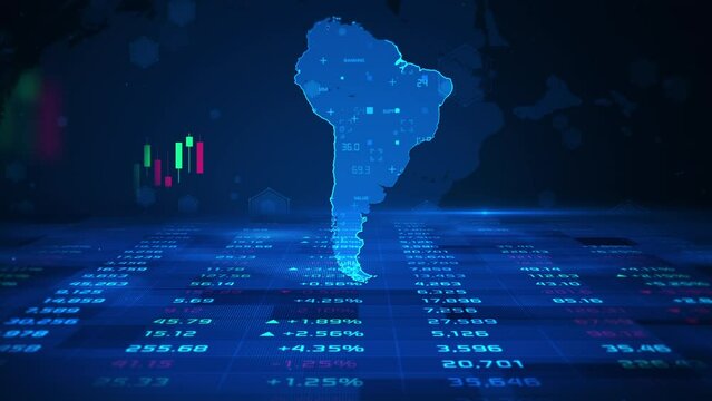 South America stock market and economic business growth