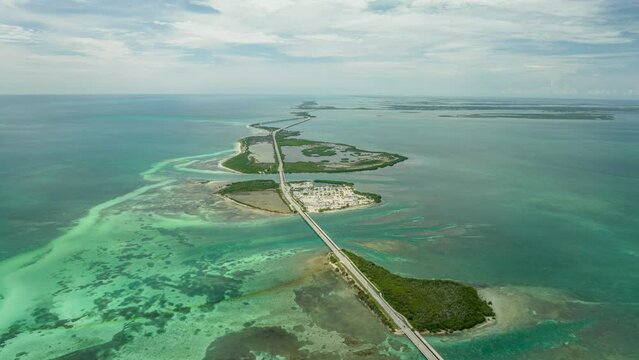 Aerial  Hyperlapse of Keys at Key West