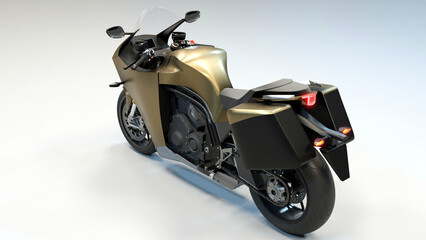 Fototapeta na wymiar Concept 2 Touring - 3D Motorcycle concept design