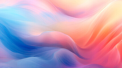 Obraz premium Serene abstract waves in pastel pink and blue hues. 