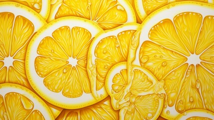 a a burst of lemon juice creates intricate patterns on the white canvas, forming a zesty and refreshing juice art masterpiece. - obrazy, fototapety, plakaty