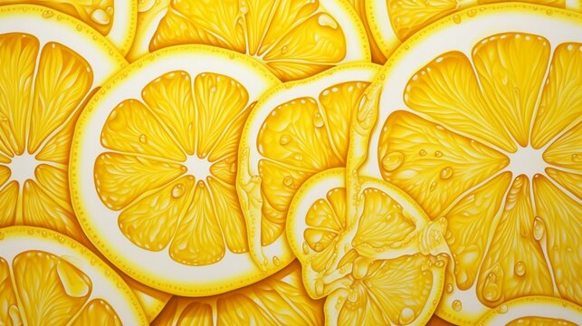 a a burst of lemon juice creates intricate patterns on the white canvas, forming a zesty and refreshing juice art masterpiece.