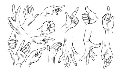 gesture hands handdrawn collection