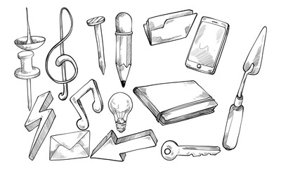 simple icons handdrawn collection