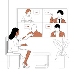 The girl-journalist conducts live broadcasts of positive interviews with famous personalities of businessmen and politicians. 