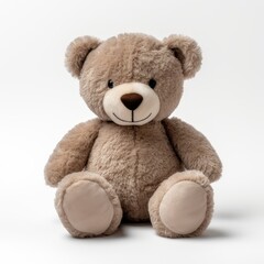 Plush teddy bear toy isolated on a white background