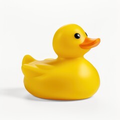 Rubber yellow Duck isolated on a white background. Bath Toy For Kids.