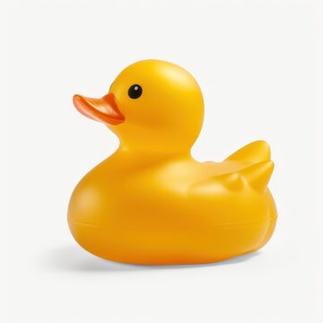 Rubber yellow Duck isolated on a white background. Bath Toy For Kids.