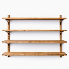 Wooden Shelf or Rack for Storage isolated on a white background