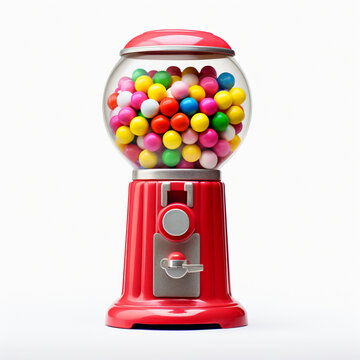 gumball machine isoalted on white background, AI Generative.