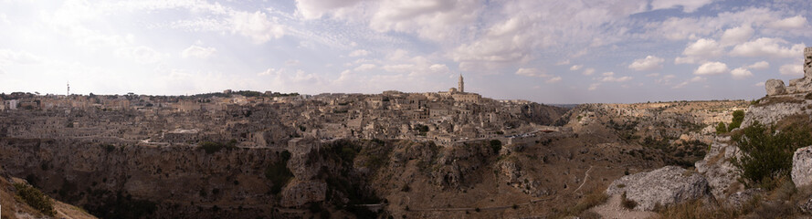 Panorama de Matera en Italie.