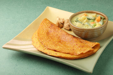 vegetable stew with adai served with jaggery - South Indian Kerala meal
