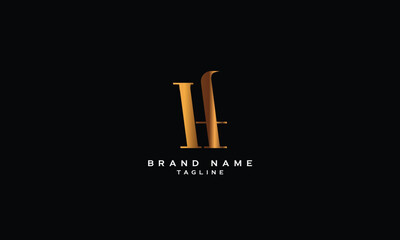 HF, FH, Abstract initial monogram letter alphabet logo design