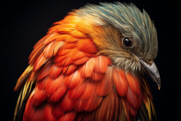 Fototapeta premium Contrast in Avian Anatomy: Warm and Cold Tones Explored.