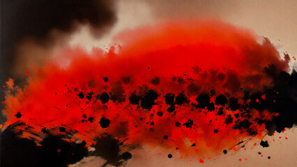 Abstract red and black oil painting background