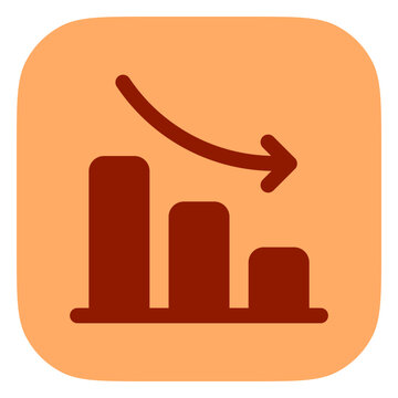 Editable bar chart, investment loss vector icon. Part of a big icon set family. Perfect for web and app interfaces, presentations, infographics, etc
