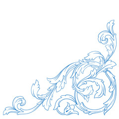 Border or frame decorative filigree calligraphy element in baroque style vintage and retro