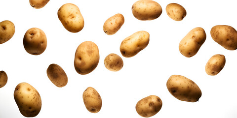 fresh  raw potatoes isolated on white background