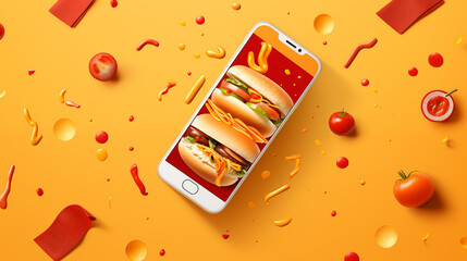 fast food design backdrop 