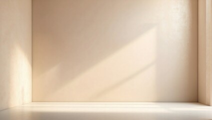 Light beige backdrop with a dramatic diagonal shadow, offering a warm and sophisticated setting for products