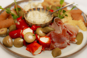 Fresh and Delicious Organic Vegetable Salad with Fruit for Healthy Eating. Fresh and delicious organic fruit salad, close-up. Healthy eating.