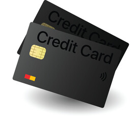 credit card with a black design vector isolated