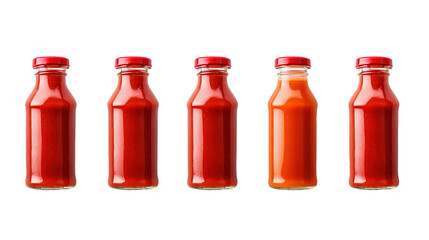 Collection of ketchup, tomato sauce isolated on transparent background, PNG image with background removed, Created with Generative Ai technology.