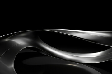 Black backdrop background illustration abstraction shiny design chrome metallic art curve silver technology
