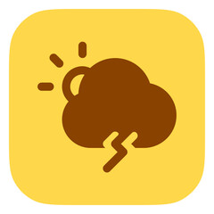 Editable thundercloud and sun vector icon. Part of a big icon set family. Perfect for web and app interfaces, presentations, infographics, etc