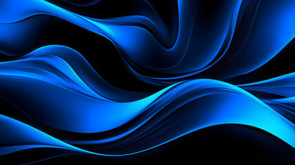 Abstract digital wave pattern in electric blue and black