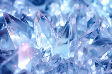 Abstract background of transparent crystals with refraction of light 