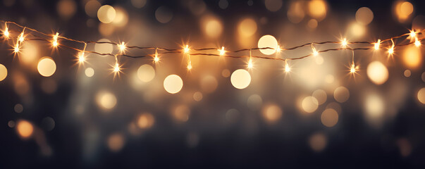 Hintergrund mit Glitter, Lichter, Lichterkette, Funkeln, Sterne in silber, gold, wei&szlig; und schwarz als bokeh Banner

