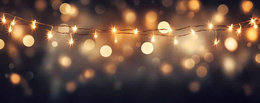 Hintergrund mit Glitter, Lichter, Lichterkette, Funkeln, Sterne in silber, gold, wei&szlig; und schwarz als bokeh Banner
