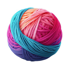 Yarn Ball Isolated on Transparent or White Background, PNG