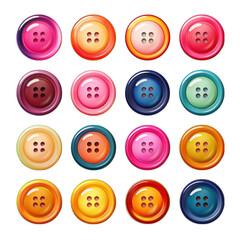 Button Collection Isolated on Transparent or White Background, PNG