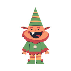 Funny Christmas elf vector cartoon character.
