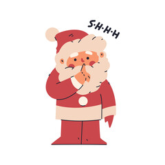 Secret Santa Claus vector cartoon character.