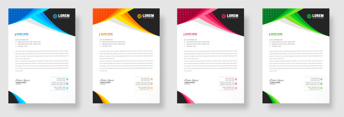 modern business Abstract style corporate letterhead design template set For Your Project.