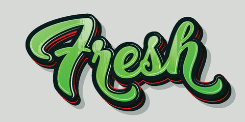 Fresh brush text effect editable modern lettering typography font style