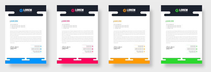 modern business Abstract style corporate letterhead design template set For Your Project.