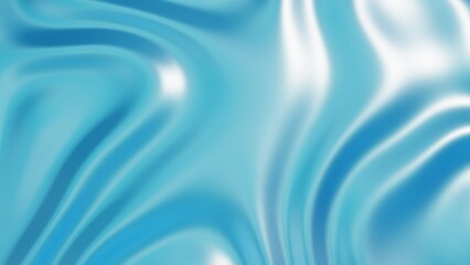 Obraz premium 3d Abstract blue fluid silk or ocean waves. Shiny morph chrome smooth cloth pattern texture. Satisfying 4k 