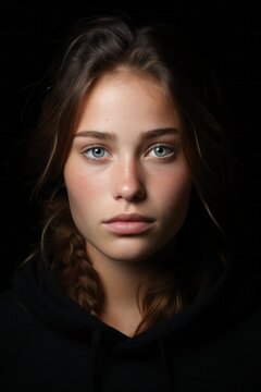 Portrait of scandinavian nordic woman with light eyes