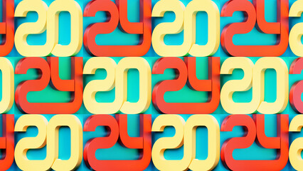 Calendar header number 2024 on colorful  background. Happy new year 2024 colorful background.