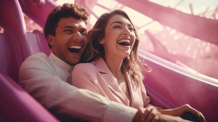 Couple Enjoying Amusement Park