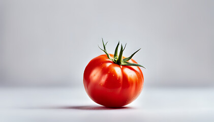 Tomato vegetable with green leaves - set composition of food photography.