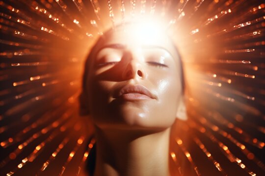 Illustration of a woman gaining enlightenment